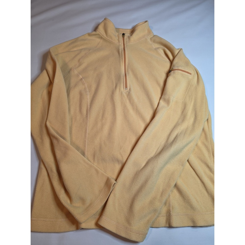 L.L.Bean Women's S Small Yellow Fleece Pullover 1/4 Zip Outdoor Hiking S-REG